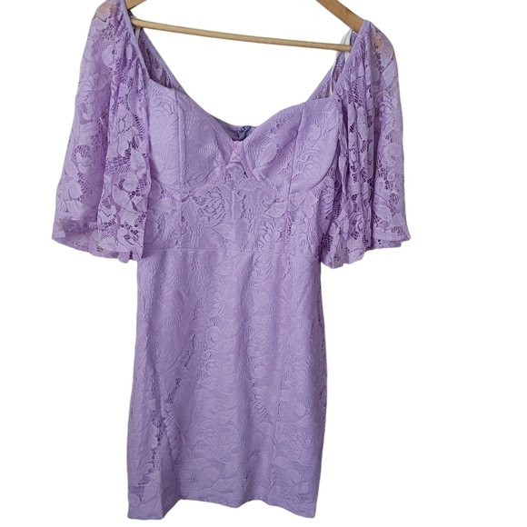 Boutique Lace Cape Sleeve Mini Dress Aqua Mint Green - Picture 10 of 13